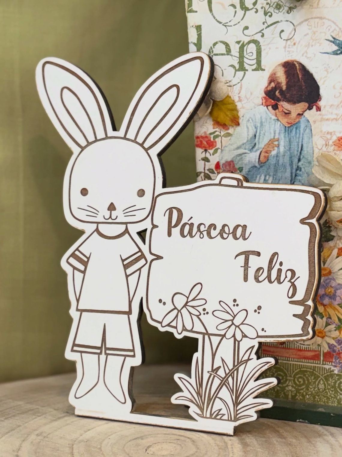 placa coelho páscoa feliz gravação a laser 1