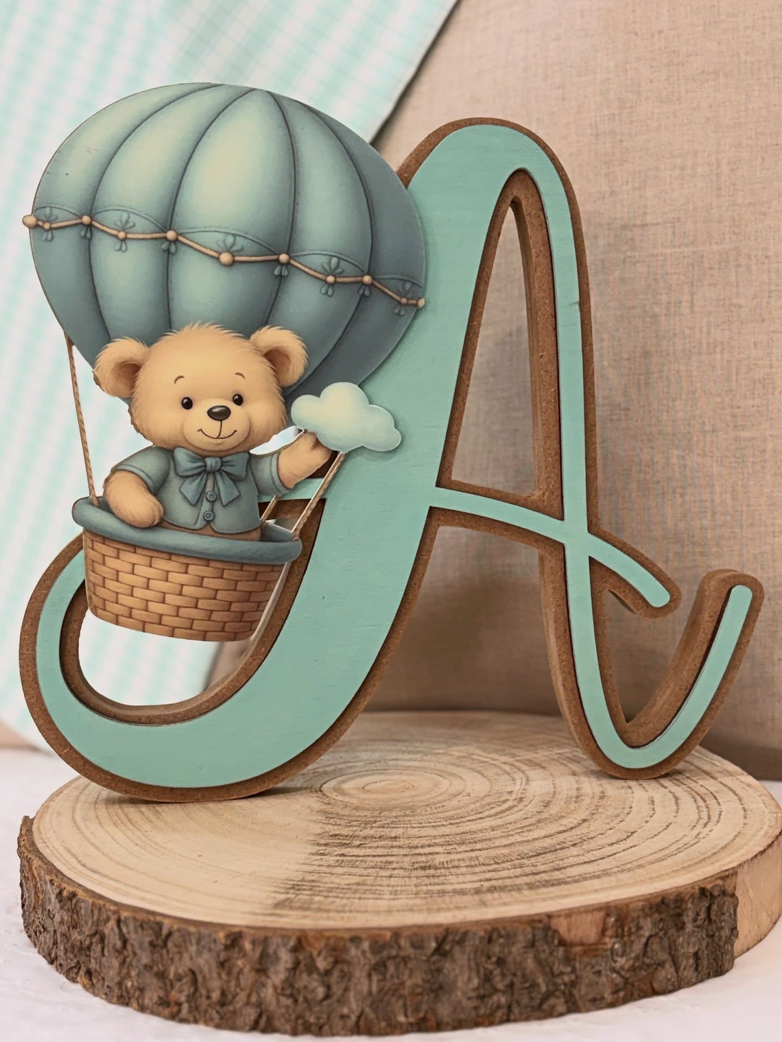 Letra personalizada com urso 1