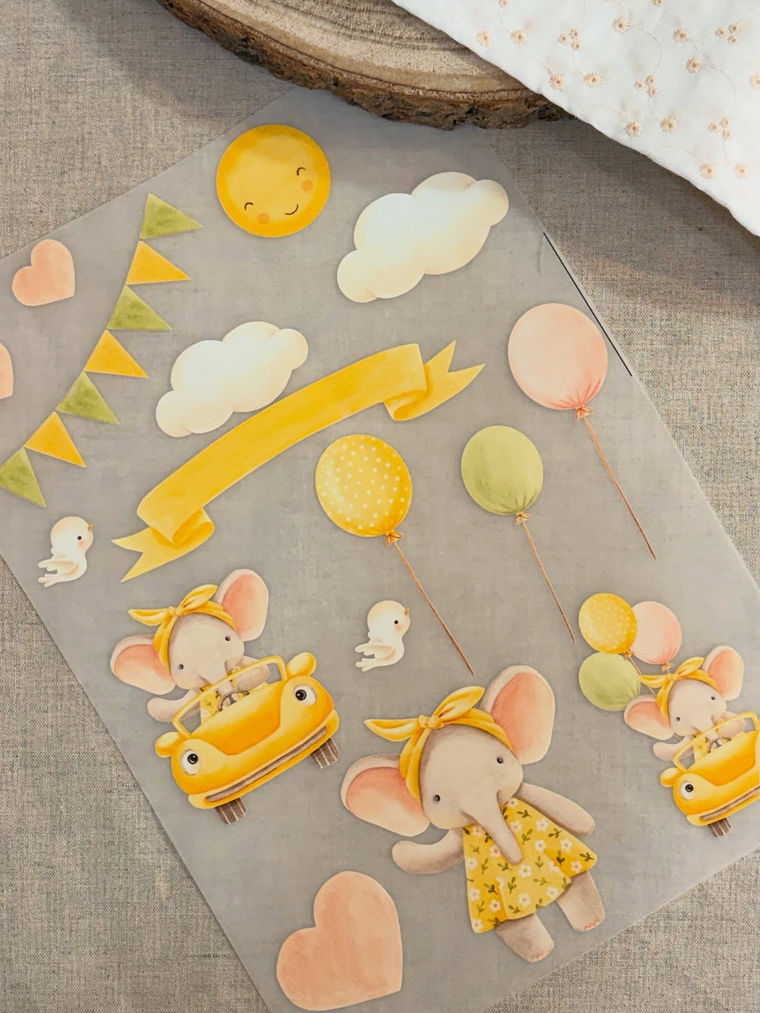 transfer elefantes 30 x 23 cm 1