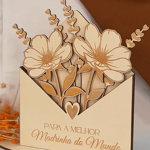 Envelope para a melhor madrinha 26 cm de altura 