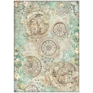  Gardens of Time relojes y rosas - Grand papel de arroz cm 50X70