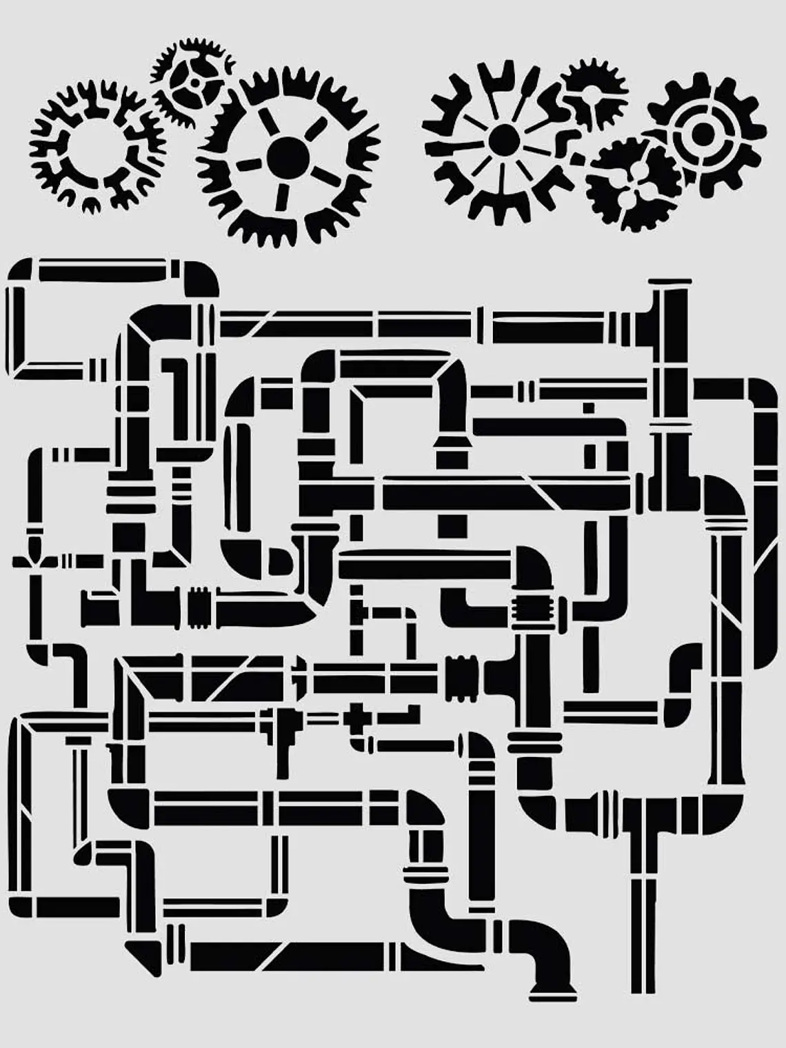  Gardens of Time tubos Stencil  20X25 cm 1