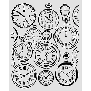 Gardens of Time relojes mixtos - stencil 20 x 25cm