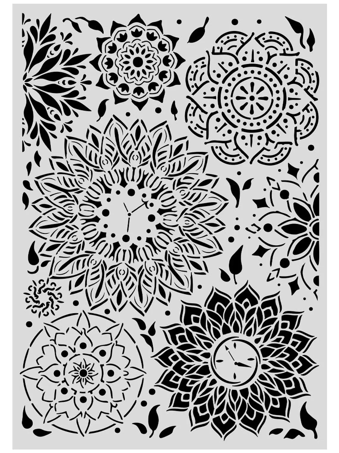 Diseño de mandala - Big stencil A3  1