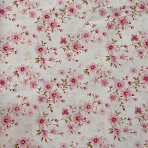 Tecido floral com fundo branco 