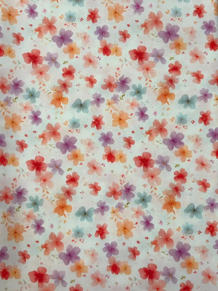 Tecidos com flores coloridas 1