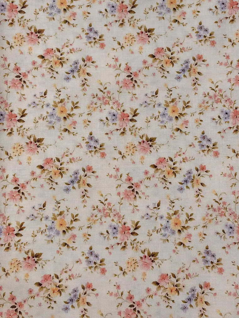 Tecido floral cores pastéis  1