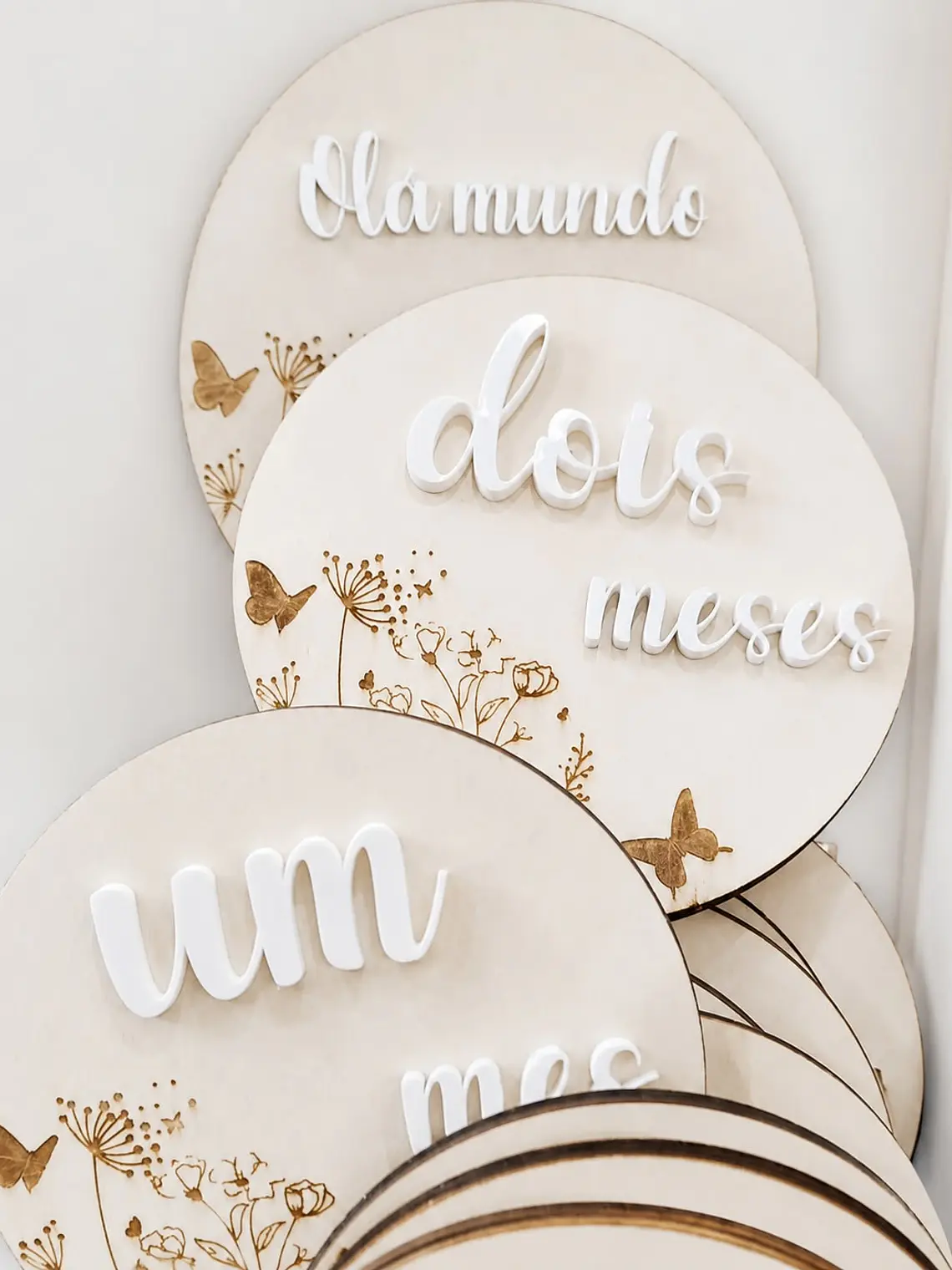 Placas dos meses com letras em relevo 1