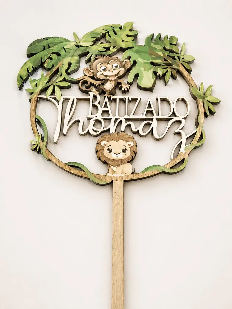 Topo de bolo animais da selva 1