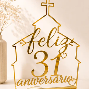 Placa personalizada em acrílico dourado
