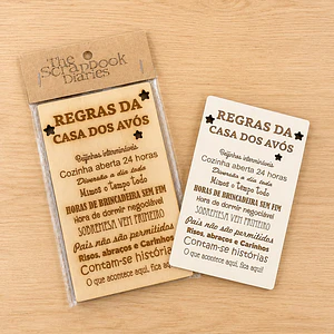 Placa regra da casa dos avós 