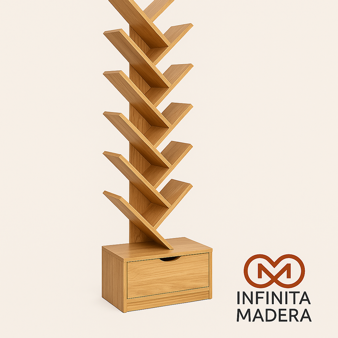 Librero Rústico Tipo Árbol – Infinita Madera 2