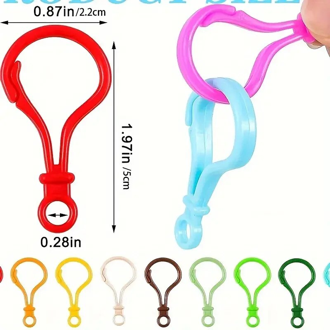 Gancho de plásticos coloridos 5unid. para llaveros 2