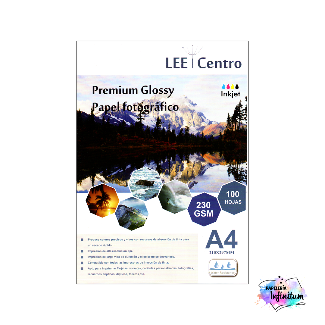 Papel Fotográfico 230gr Lee Centro Glossy 100 Hojas 1