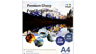 Papel Fotográfico 230gr Lee Centro Glossy 100 Hojas