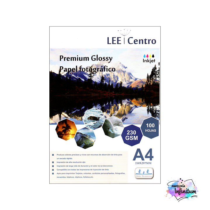 Papel Fotográfico 230gr Lee Centro Glossy 100 Hojas 1