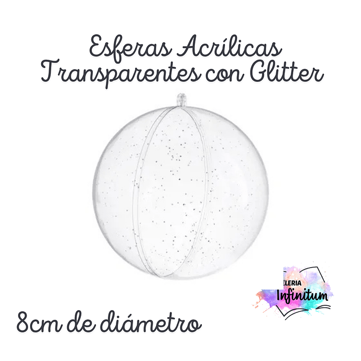 Esferas Acrílicas Transparentes Glitter 5 unid. 1