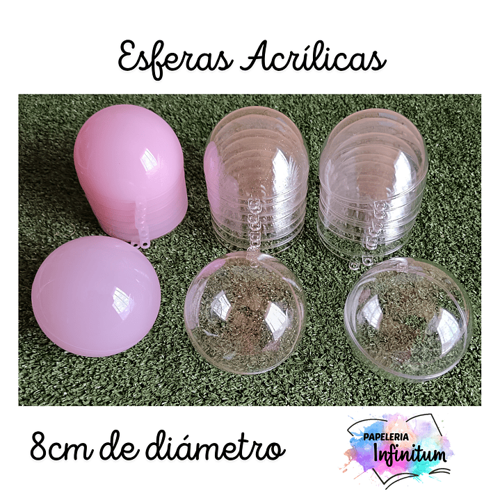 Esferas Acrílicas Transparentes Glitter 5 unid. 6