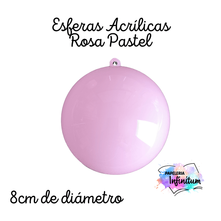 Esferas Acrílicas Rosa Pastel 5 unid. 1