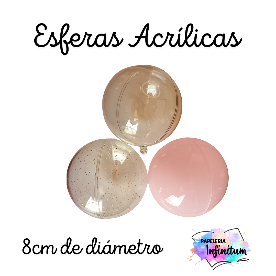 Esferas Acrílicas Rosa Pastel 5 unid. 2