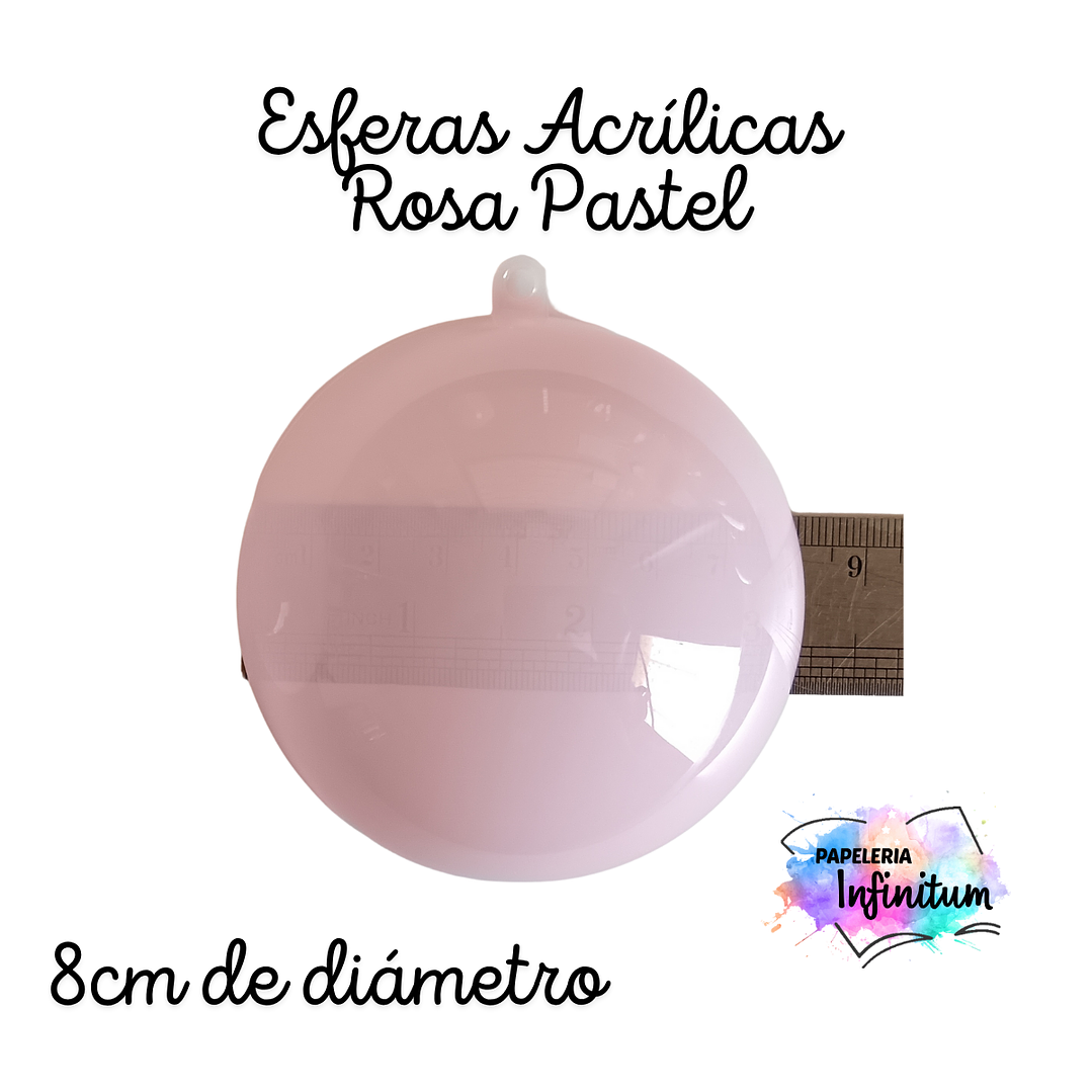 Esferas Acrílicas Rosa Pastel 5 unid. 4