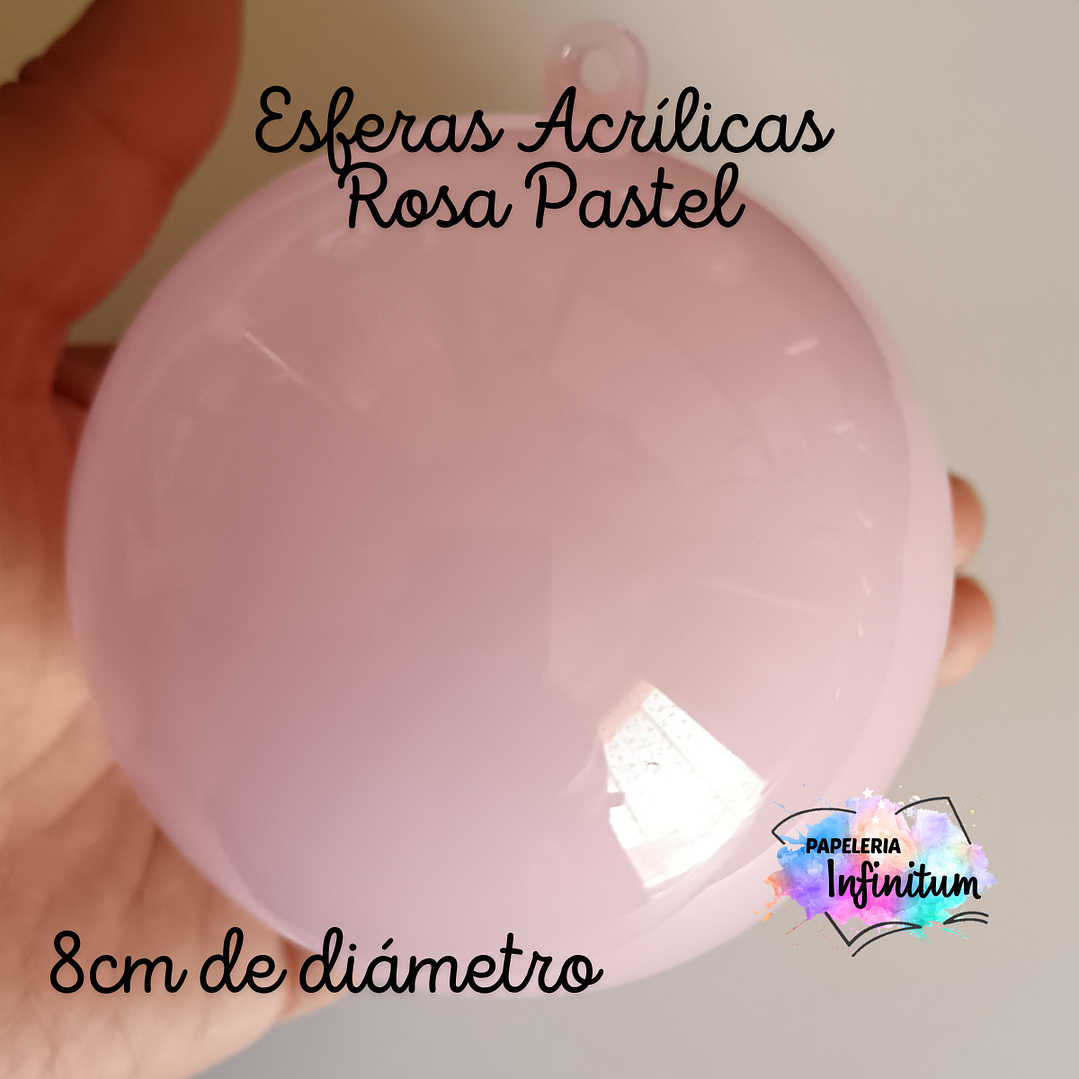 Esferas Acrílicas Rosa Pastel 5 unid. 5