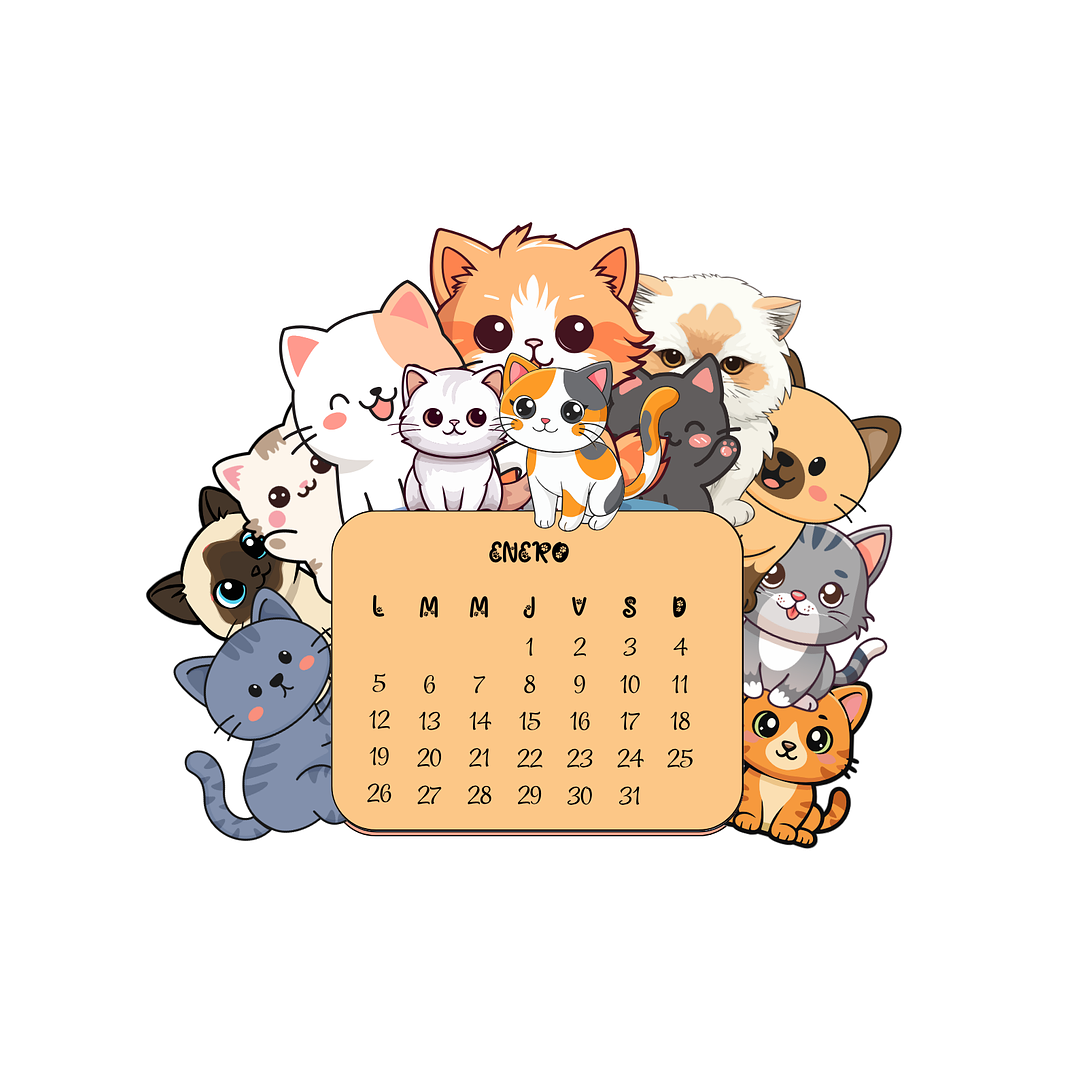 ARCHIVO CALENDARIO ESCRITORIO 2026 - GATITOS 2