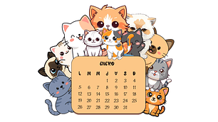 ARCHIVO CALENDARIO ESCRITORIO 2026 - GATITOS