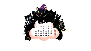 ARCHIVO CALENDARIO ESCRITORIO 2026 - GATITOS NEGROS