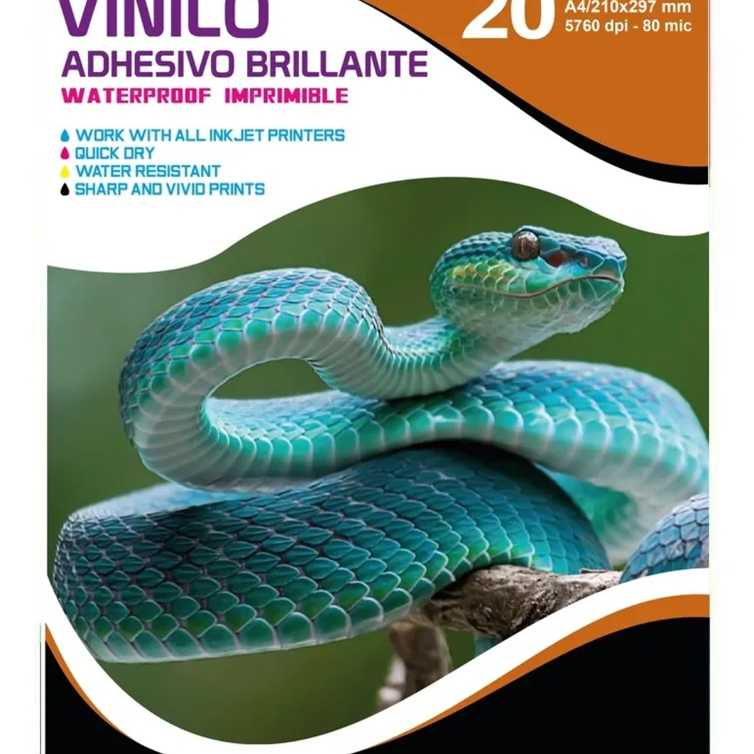 Vinilo Adhesivo imprimible blanco A4 1