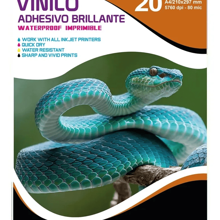 Vinilo Adhesivo imprimible blanco A4 1