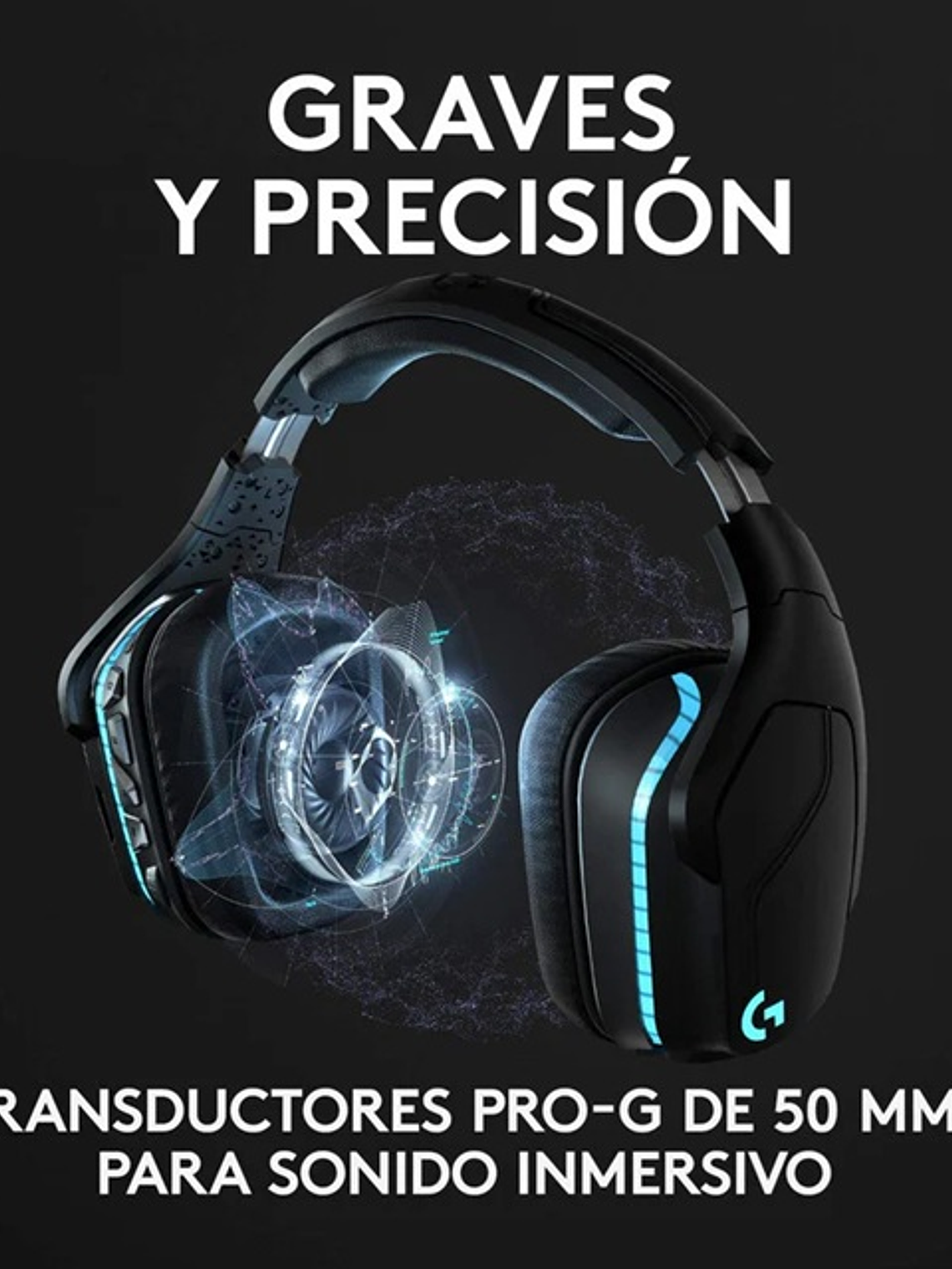 Diadema Gamerlogitech G935, Inalámbrica 7.1/Rgb Lightsync 5