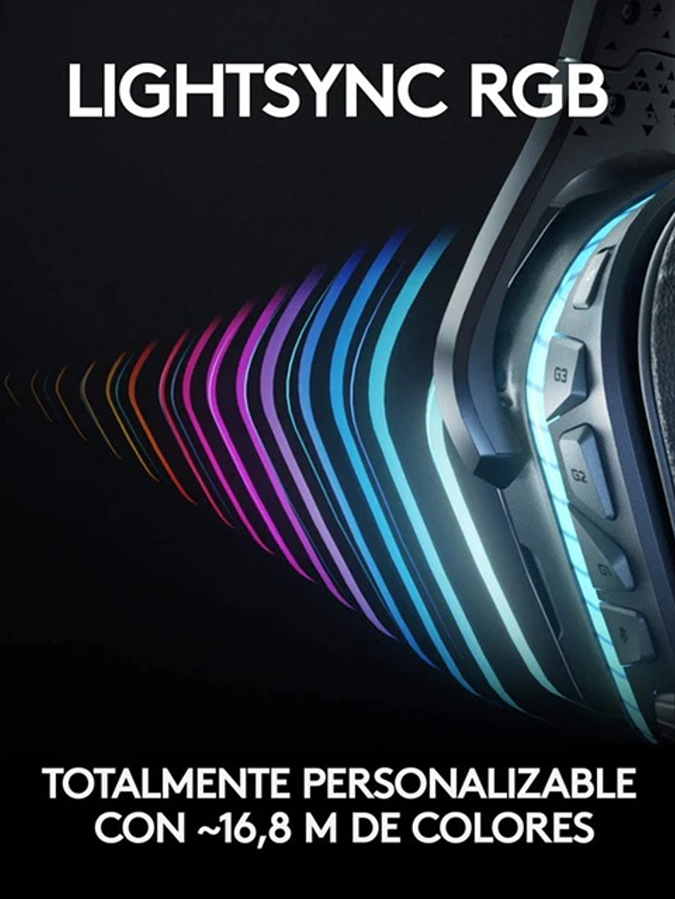 Diadema Gamerlogitech G935, Inalámbrica 7.1/Rgb Lightsync 9