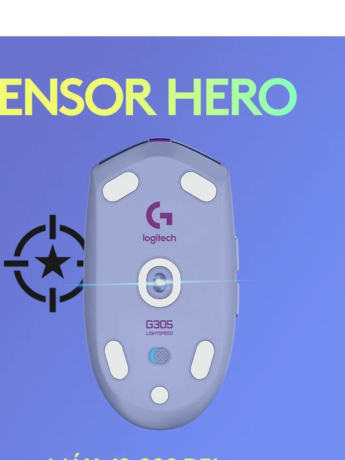 Mouse Gamer Inalámbrico Logitech G305, 12000dpi - Lila 3