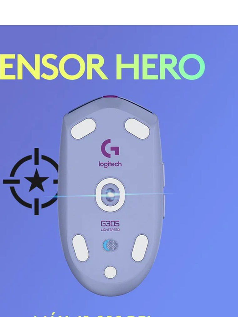 Mouse Gamer Inalámbrico Logitech G305, 12000dpi - Lila 3