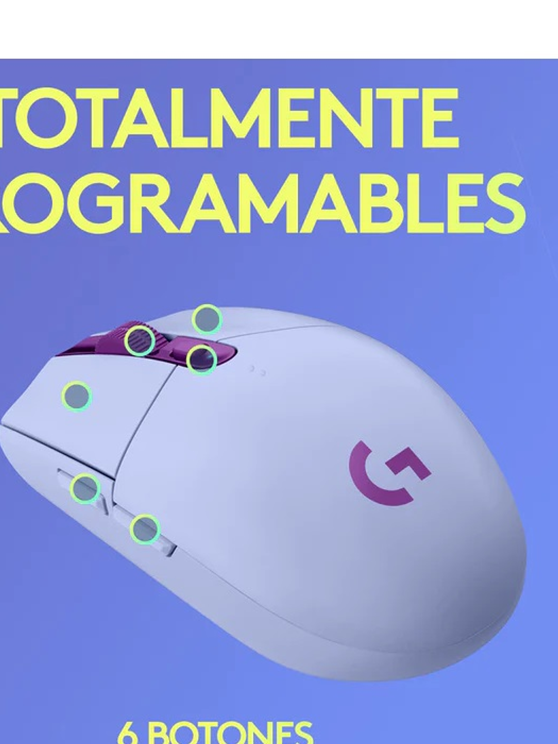Mouse Gamer Inalámbrico Logitech G305, 12000dpi - Lila 4
