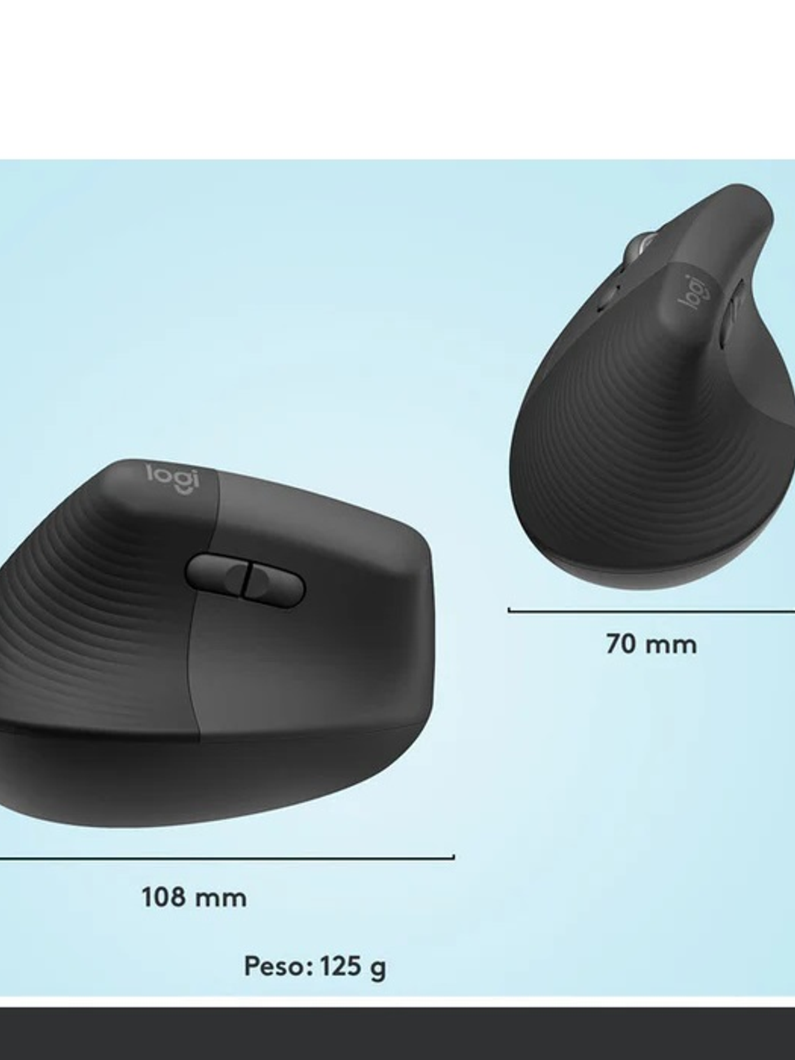 Mouse Ergonómico Vertical Logitech Lift Left, Inalámbrico, Zurdo 3