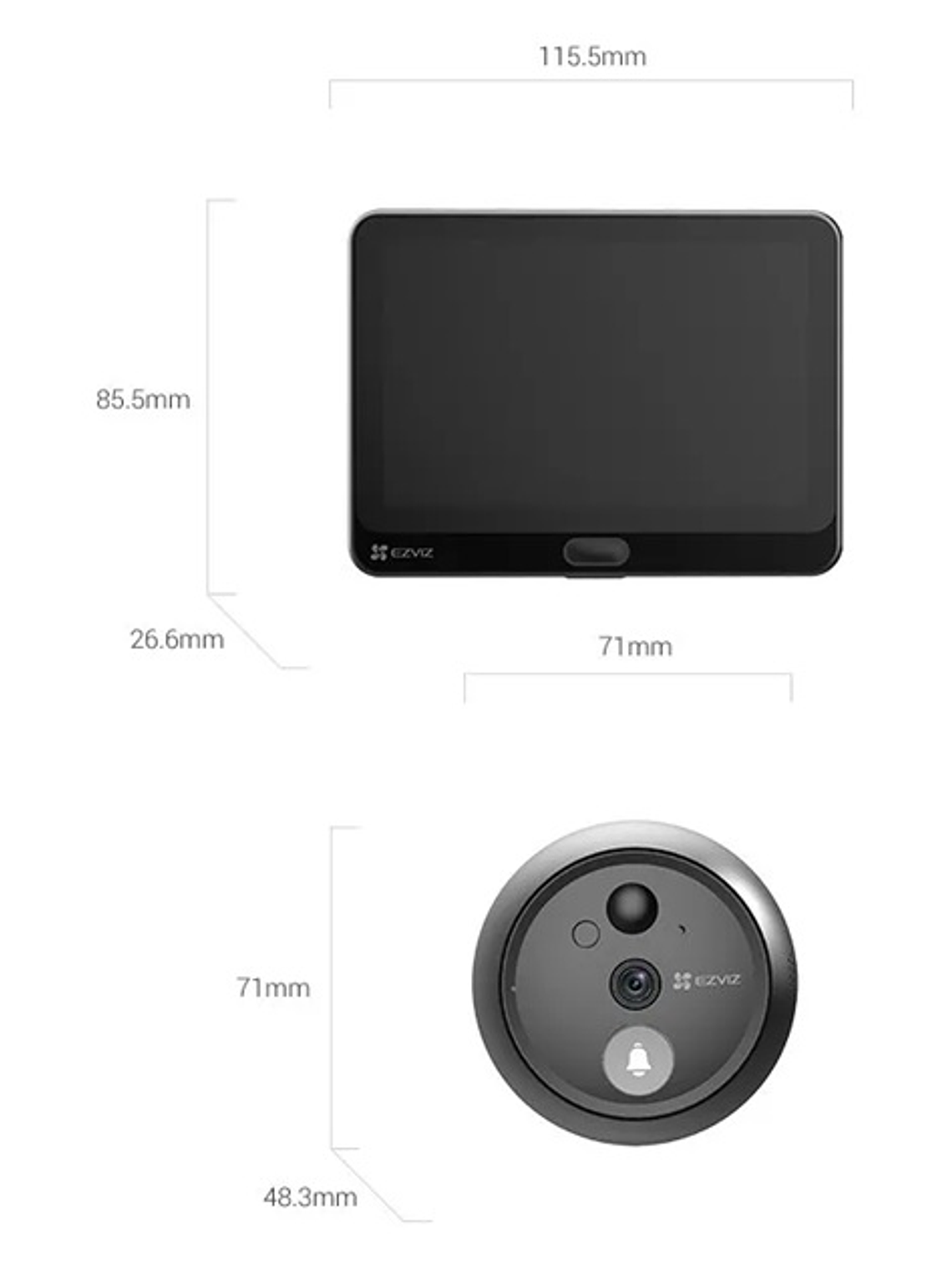 Mirilla Digital EZVIZ HP4 + Memoria MicroSD 128GB 2