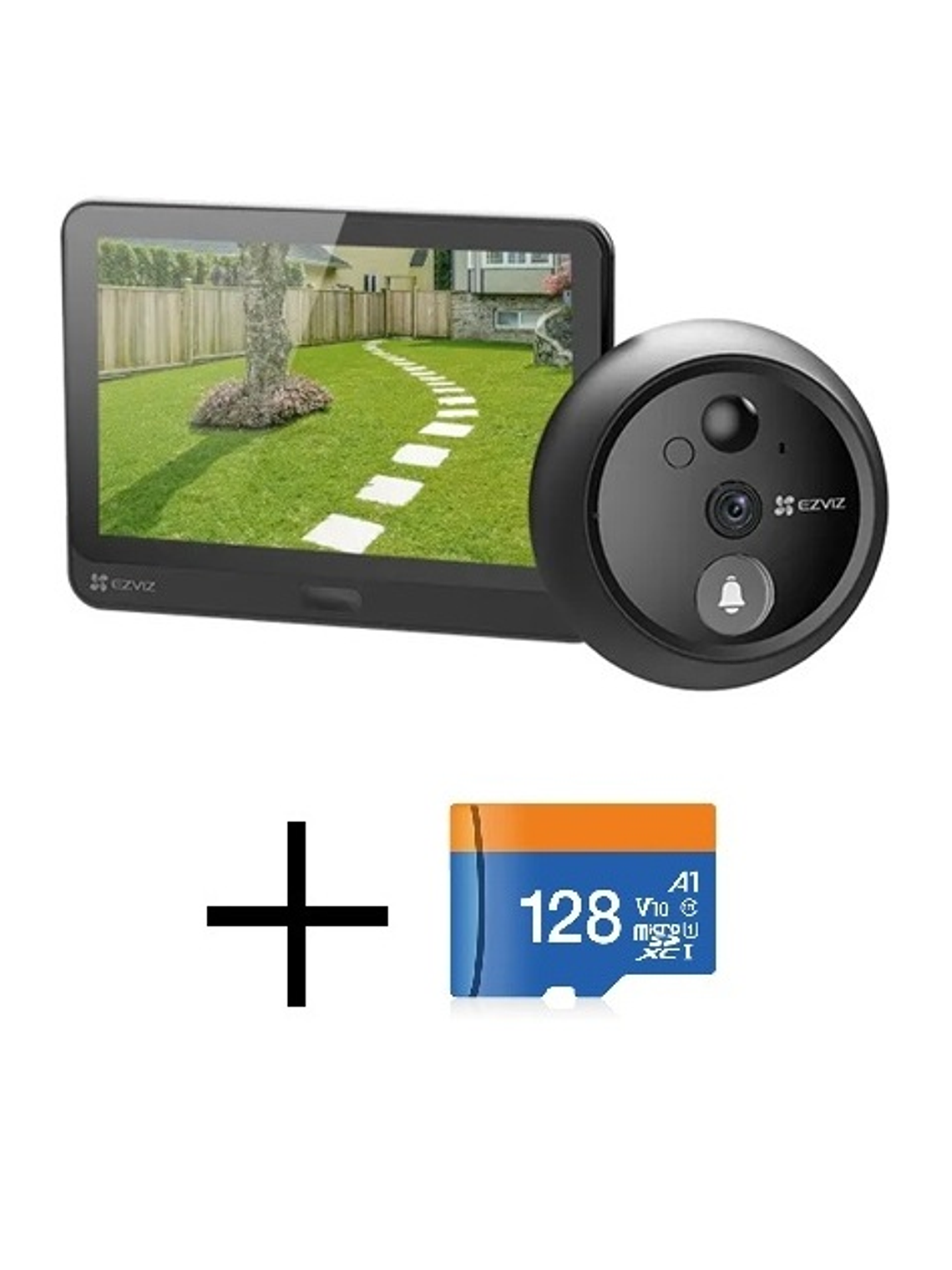 Mirilla Digital EZVIZ HP4 + Memoria MicroSD 128GB 1