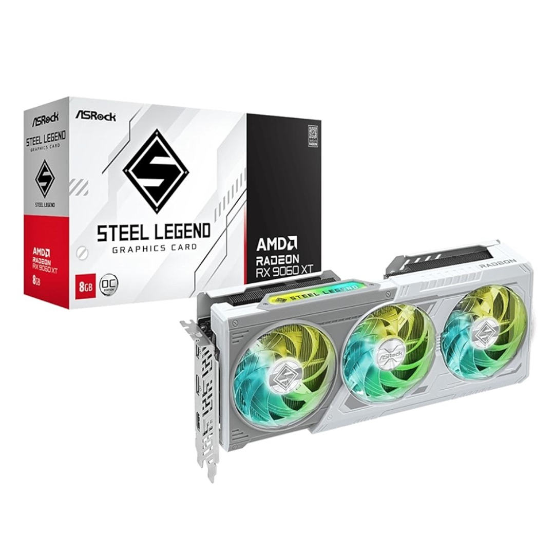 TARJETA DE VIDEO ASROCK RX 9060 XT STEEL LEGEND / 8GB GDDR6 / 128 BITS 1