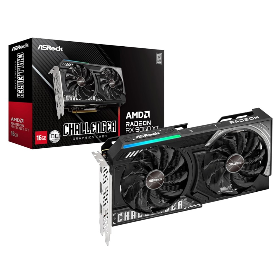 TARJETA DE VIDEO ASROCK AMD RX 9060 XT CHALLENGER / 16GB GDDR6 / 128 BITS 1