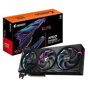 TARJETA DE VIDEO GIGABYTE AORUS RX 9070 XT ELITE / 16 GB GDDR6 / 256 BITS
