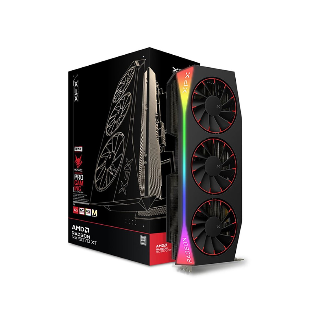 TARJETA DE VIDEO XFX MERCURY AMD RX 9070 XT GAMING EDITION / 16GB GDDR6 / 256 BITS 1