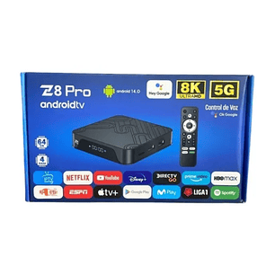 SMART TV BOX Z8 PRO 8K + CONTROL CON VOZ + CABLE HDMI