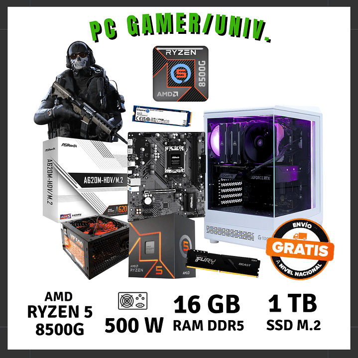 PC GAMER UNIVERSITARIO  (AMD RYZEN 5-8500G / 16GB DDR5 / SSD 1 TB) 2