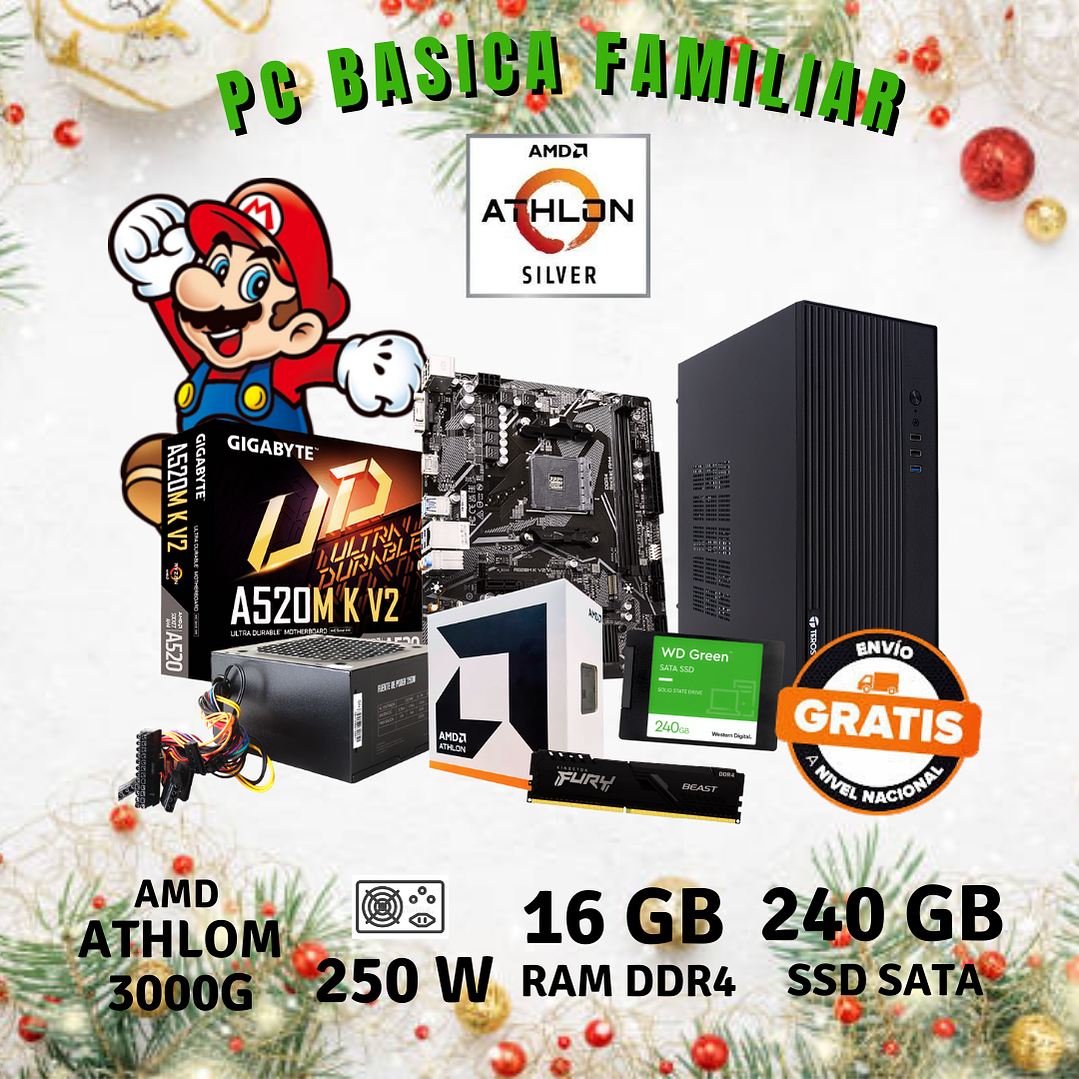 PC FAMILIAR (AMD AHTLOM 3000G / 16GB DDR4 / SSD 256 GB) 1