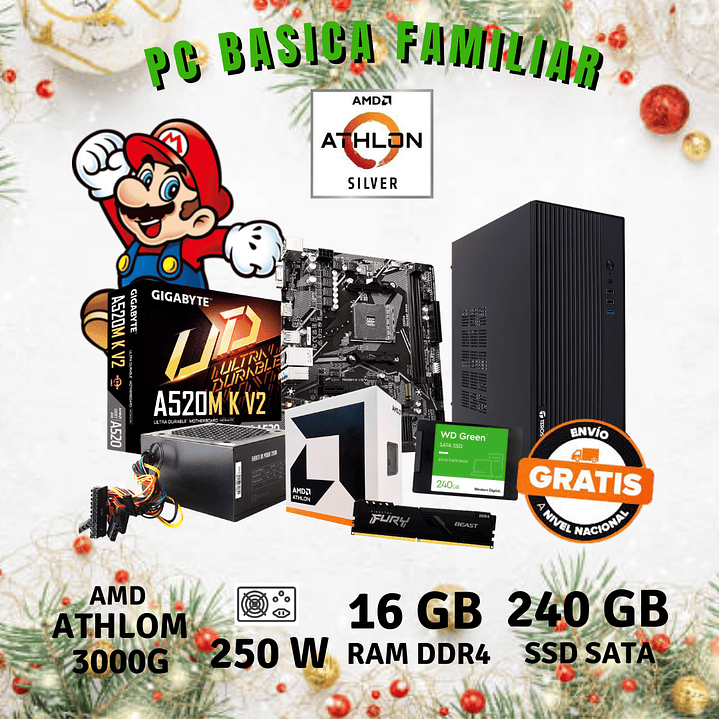 PC FAMILIAR (AMD AHTLOM 3000G / 16GB DDR4 / SSD 256 GB) 1