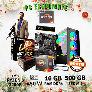 PC ESTUDIANTE (AMD RYZEN 3-3200G / 16GB DDR4 / SSD 500 GB)