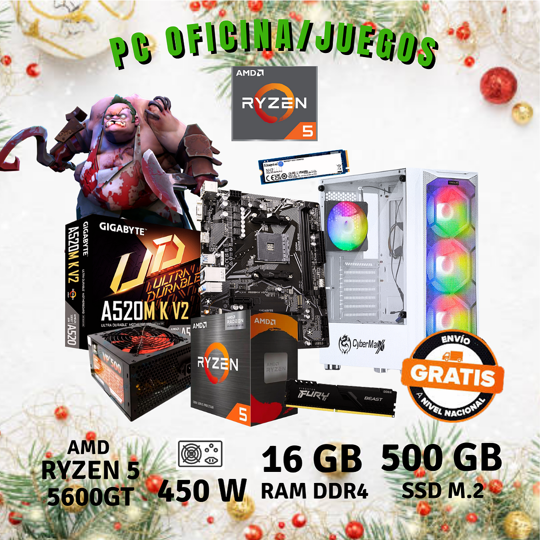 PC UNIVERSITARIO (AMD RYZEN 5 5600GT / 16GB DDR4 / SSD 500GB) 1
