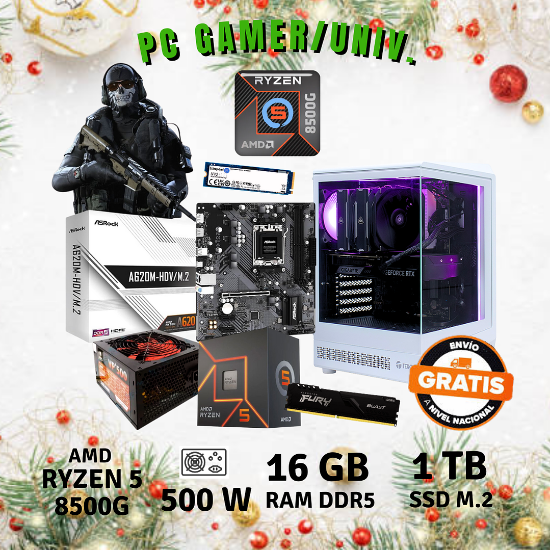PC GAMER UNIVERSITARIO  (AMD RYZEN 5-8500G / 16GB DDR5 / SSD 1 TB) 1